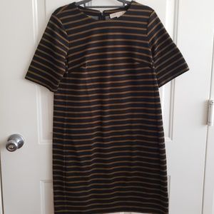 Striped sheath midi dress